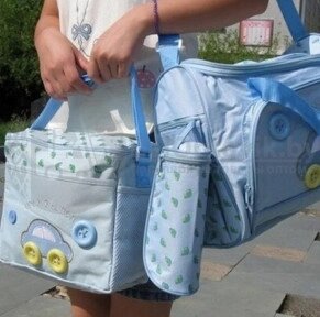 Комплект сумок для мамы - вещей малыша Cute as a Button, 3 шт. Голубая от компании ART-DECO МАРКЕТ - магазин товаров для дома - фото 1