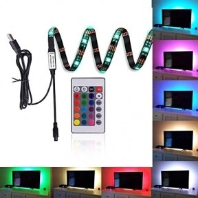 Комплект светодиодной подсветки для домашнего кинотеатра (телевизора) TV LED  STRIP 16 colors (2 метра,24 режима от компании bel-ok - магазин товаров для дома - фото 1