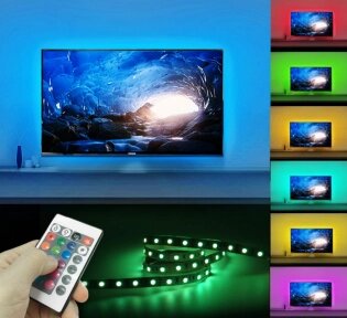 Комплект светодиодной подсветки для домашнего кинотеатра TV LED STRIP 16 colors (3 метра,20 режимов подсветки, пульт ДУ) от компании bel-ok - магазин товаров для дома - фото 1