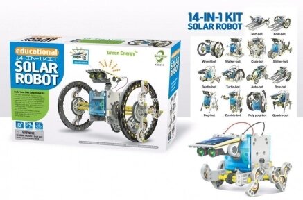 Конструктор Educational Solar Robot Kit 14 in 1 на солнечной батарее No. 214 Green Energy от компании bel-ok - магазин товаров для дома - фото 1