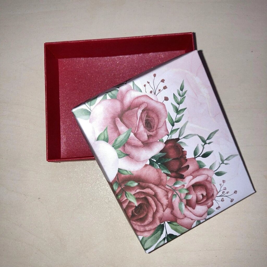 Коробка подарочная 9см х 7см х 2,5см "Роза" двухдетальная от компании ART-DECO МАРКЕТ - магазин товаров для дома - фото 1
