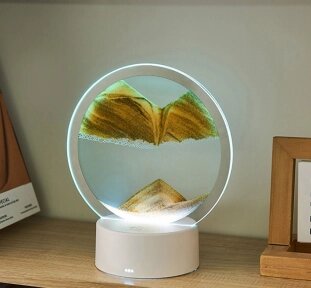 Лампа- ночник Зыбучий песок с 3D эффектом Desk Lamp (RGB -подсветка, 7 цветов) / Песочная картина - лампа антистресс от компании bel-ok - магазин товаров для дома - фото 1