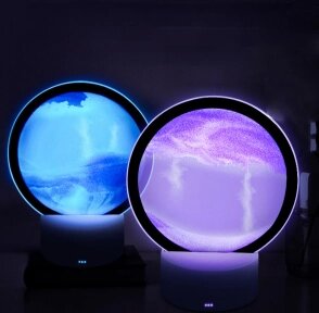 Лампа- ночник Зыбучий песок с 3D эффектом Desk Lamp (RGB -подсветка, 7 цветов) / Песочная картина - лампа от компании ART-DECO МАРКЕТ - магазин товаров для дома - фото 1