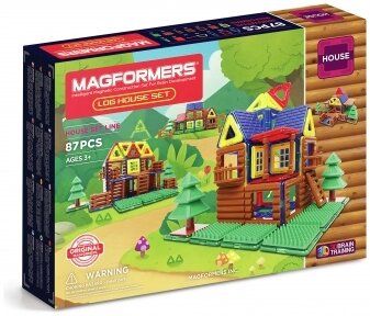 Магнитный конструктор Magformers Log House Set Бревенчатый дом,  87 деталей от компании bel-ok - магазин товаров для дома - фото 1