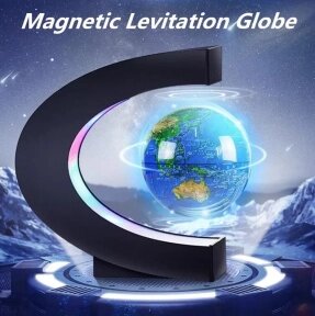 Магнитный левитирующий глобус с подсветкой Globe floating in midair / Светильник - ночник с RGB подсветкой от компании ART-DECO МАРКЕТ - магазин товаров для дома - фото 1