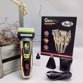Машинка для стрижки Geemy GM-595 3в1, беспроводной триммер,  бритва, машинка для стрижки волос (бороды) от компании ART-DECO МАРКЕТ - магазин товаров для дома - фото 1