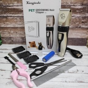 Машинка электрическая Kangjeshi (грумер) для стрижки животных PET Grooming Hair Clipper kit от компании bel-ok - магазин товаров для дома - фото 1