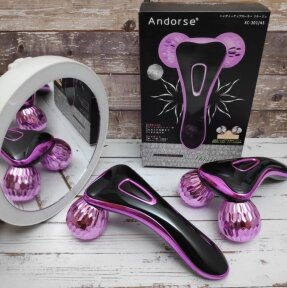 Массажер для лица и тела 3D Massager Andorse XC-301 / Роликовый массажер Фуксия от компании bel-ok - магазин товаров для дома - фото 1