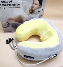 Массажер - подушка для шеи  U-SHAPED MASSAGE PILLOW Желтая от компании bel-ok - магазин товаров для дома - фото 1