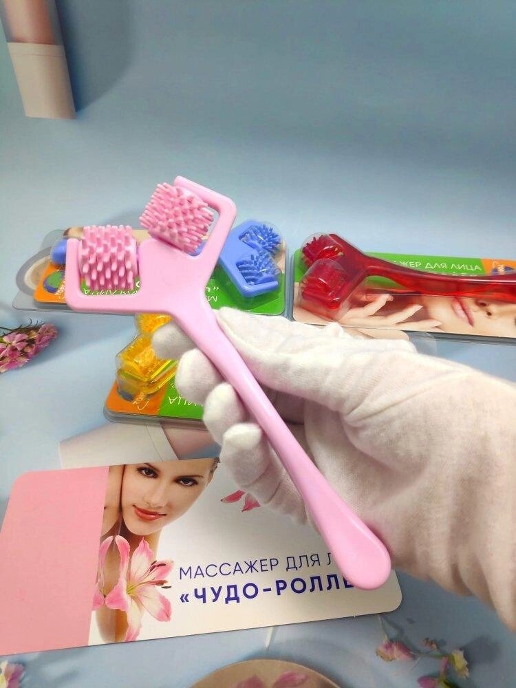 Массажер роликовый для подтяжки лица "Чудо роллер", розовый от компании ART-DECO МАРКЕТ - магазин товаров для дома - фото 1