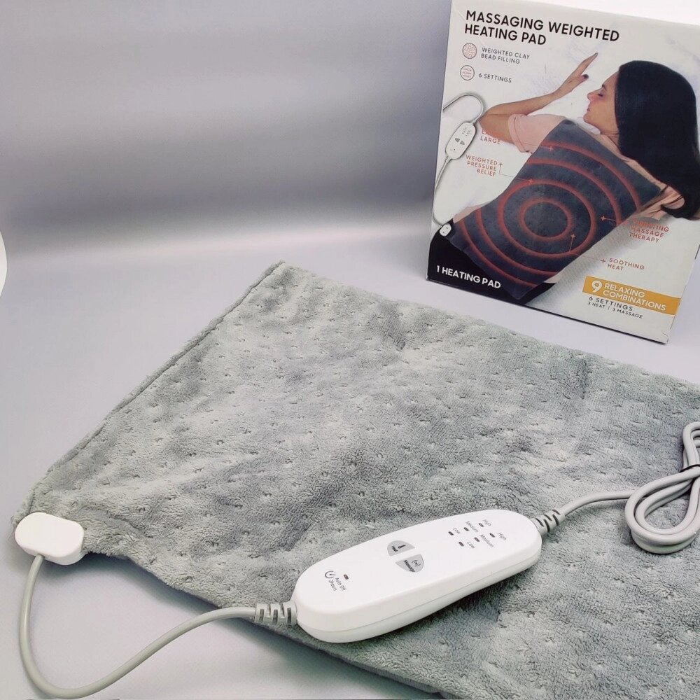 Массажирующая электрогрелка Massaging Weighted Heating Pad (3 уровня тепла, 3 режима массажа, 9 комбинаций, от компании ART-DECO МАРКЕТ - магазин товаров для дома - фото 1