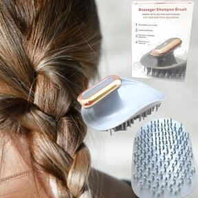 Массажная щетка для головы и волос Massager Shampoo Brush (2 режима, USB) / Влагозащитная моющая и массажная Manta от компании bel-ok - магазин товаров для дома - фото 1