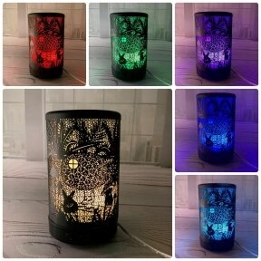 Металлический ультразвуковой увлажнитель Iron Art Led Color Lamp (Аромадиффузор светодиодный) Черный Растительный мир от компании bel-ok - магазин товаров для дома - фото 1