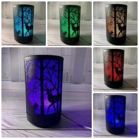 Металлический ультразвуковой увлажнитель Iron Art Led Color Lamp (Аромадиффузор светодиодный) Черный Животный мир от компании Art-deco магазин товаров для дома - фото 1