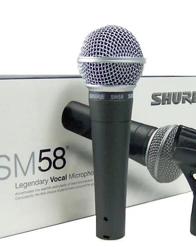 Микрофон проводной Shure SM58 с держателем и проводом от компании ART-DECO МАРКЕТ - магазин товаров для дома - фото 1