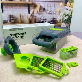 Многофункциональная ручная овощерезка терка Vegetable Chopper, 8 насадок (мультислайсер) от компании bel-ok - магазин товаров для дома - фото 1