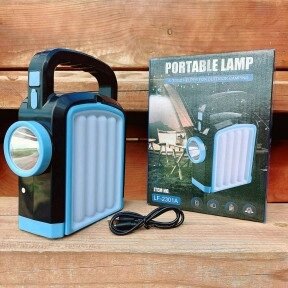 Многофункциональный кемпинговый фонарь  светильник Multifunctional portable lamp LF2301A (зарядка USBсолнечная от компании ART-DECO МАРКЕТ - магазин товаров для дома - фото 1