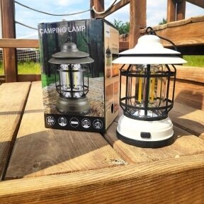 Многофункциональный подвесной походный фонарь в стиле ретро Camping Lamp Белый от компании bel-ok - магазин товаров для дома - фото 1