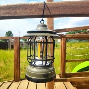 Многофункциональный подвесной походный фонарь в стиле ретро Camping Lamp Зеленый от компании bel-ok - магазин товаров для дома - фото 1