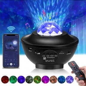 Музыкальный проектор ночник звездного неба  Starry Projector Light (10 световых режимов, 3 уровня яркости, USB), черный от компании bel-ok - магазин товаров для дома - фото 1