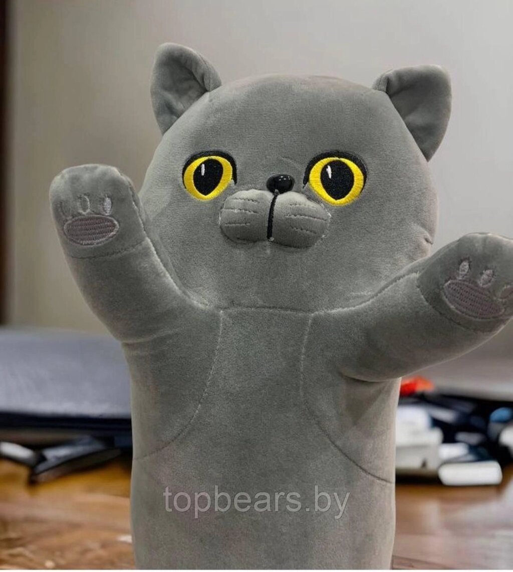 Мягкая игрушка-подушка кот-батон британец 110 см для детей от компании ART-DECO МАРКЕТ - магазин товаров для дома - фото 1