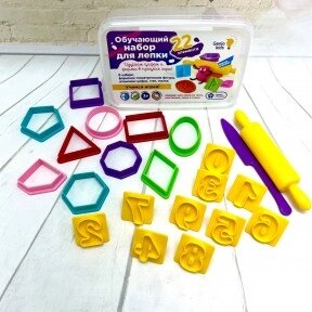 Набор Genio Kids Обучающий набор для лепки 22 элемента (геометрический фигуры, цифры) LEP11 от компании ART-DECO МАРКЕТ - магазин товаров для дома - фото 1