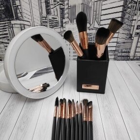 Набор кистей Premium класса с подставкой BH Signature Rose Gold  13 (кистей) Piece Brush Set Стильный чёрный с золотом от компании bel-ok - магазин товаров для дома - фото 1