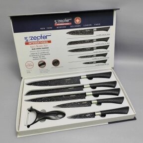 Набор кухонных ножей из нержавеющей стали 6 предметов Zeptef/ Подарочная упаковка от компании ART-DECO МАРКЕТ - магазин товаров для дома - фото 1