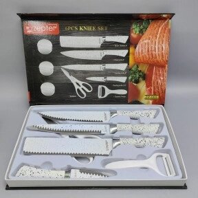 Набор кухонных ножей из нержавеющей стали 6 предметов ZEPTEP ZP-003/ Подарочная упаковка от компании ART-DECO МАРКЕТ - магазин товаров для дома - фото 1
