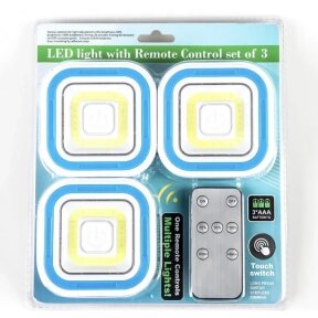 Набор портативных светодиодных светильников с пультом ДУ LED Light with Remote Control (3 шт.) от компании bel-ok - магазин товаров для дома - фото 1