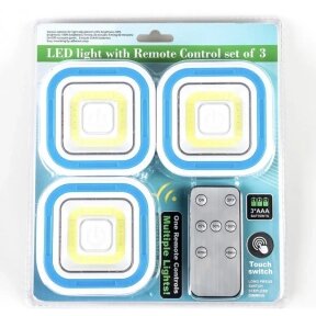 Набор портативных светодиодных светильников с пультом ДУ LED Light with Remote Control (3 шт.) от компании ART-DECO МАРКЕТ - магазин товаров для дома - фото 1