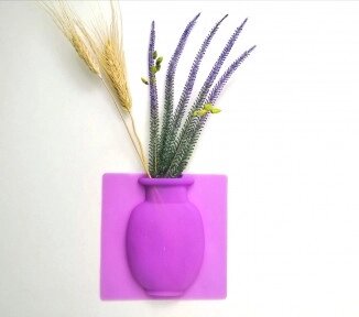 Настенная силиконовая ваза для цветов Magic Vase, многоразовая (без клея, гипоаллергенный материал) Фиолетовая от компании ART-DECO МАРКЕТ - магазин товаров для дома - фото 1