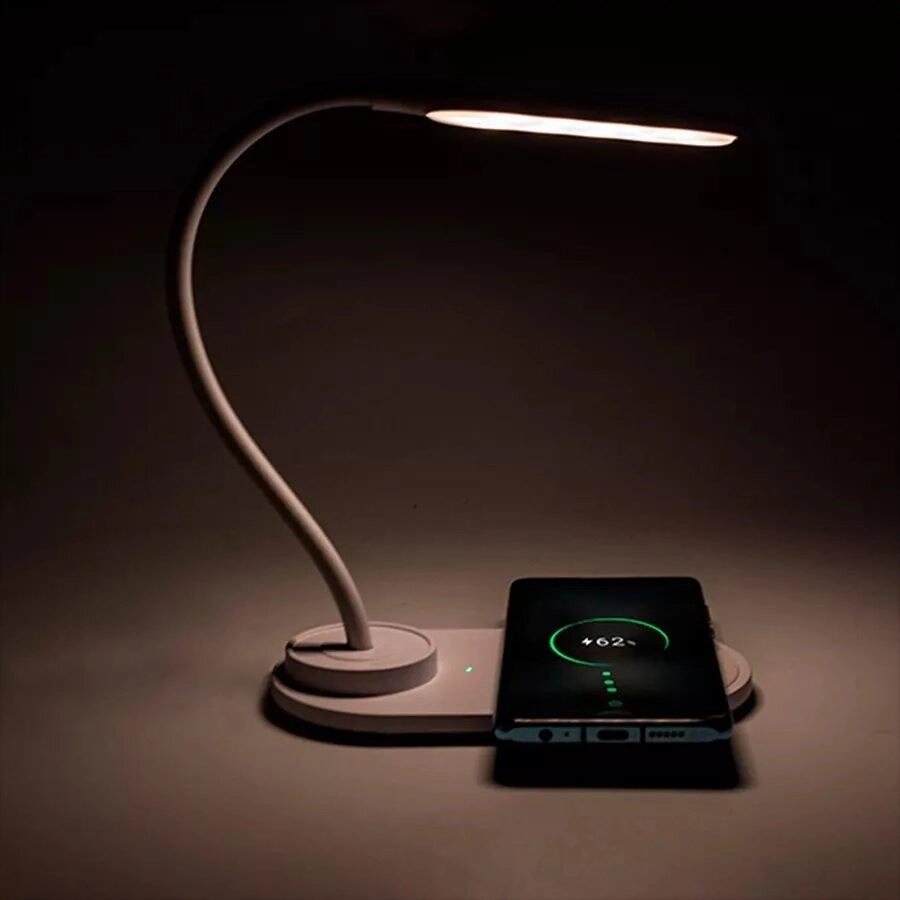 Настольная лампа с функцией беспроводной зарядки 2 в 1 (3 режима свечения) от компании ART-DECO МАРКЕТ - магазин товаров для дома - фото 1