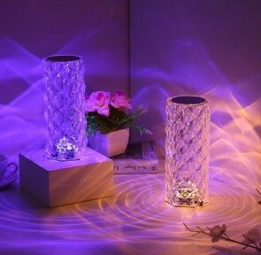 Настольная USB лампа - ночник  Rose Diamond table lamp (16 цветов, пульт ДУ) от компании ART-DECO МАРКЕТ - магазин товаров для дома - фото 1