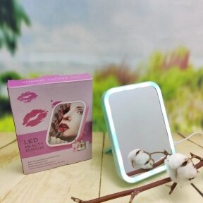 Настольное зеркало для макияжа с подсветкой Led Beauty Mirror (три режима яркости) Мятный от компании bel-ok - магазин товаров для дома - фото 1