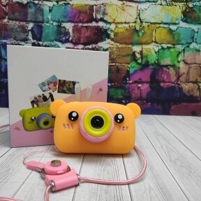 NEW design Детский фотоаппарат Zup Childrens Fun Camera со встроенной памятью и играми Мишка Оранжевый от компании bel-ok - магазин товаров для дома - фото 1