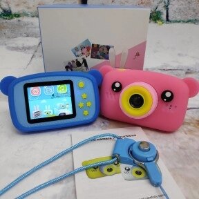 NEW design Детский фотоаппарат Zup Childrens Fun Camera со встроенной памятью и играми Мишка Розовый от компании ART-DECO МАРКЕТ - магазин товаров для дома - фото 1