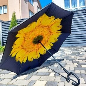 NEW Зонт наоборот двухсторонний UpBrella (антизонт) / Умный зонт обратного сложения Подсолнух от компании bel-ok - магазин товаров для дома - фото 1