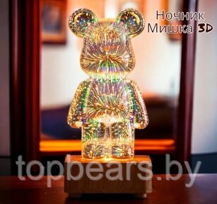 Ночник 3D Мишка Bearbrick / Светильник детский 8 цветов от компании ART-DECO МАРКЕТ - магазин товаров для дома - фото 1