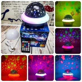 Ночник колонка Летающая тарелка Bluetooth LED Crystal Magik Ball Пульт ДУ Черный корпус от компании bel-ok - магазин товаров для дома - фото 1