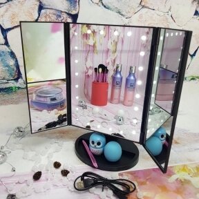 НОВИНКА Зеркало Superstar Magnifying Mirror для макияжа с LED-подсветкой Черное от компании bel-ok - магазин товаров для дома - фото 1