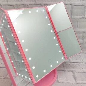 НОВИНКА Зеркало Superstar Magnifying Mirror для макияжа с LED-подсветкой Розовое от компании bel-ok - магазин товаров для дома - фото 1