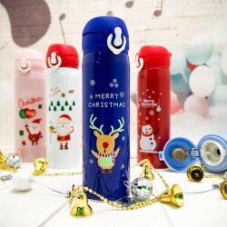 Новогодняя термокружка "Merry Christ", 500 ml Синяя Олененок от компании bel-ok - магазин товаров для дома - фото 1