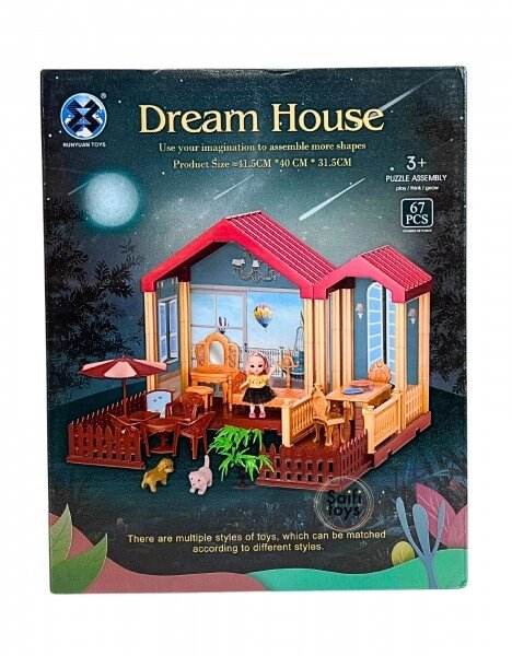 Описание Кукольный домик с мебелью для девочек, дом для кукол с аксессуарами от компании ART-DECO МАРКЕТ - магазин товаров для дома - фото 1