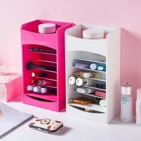 Органайзер для хранения косметики и лаков Cosmake Lipstick  Nail Polish Organizer Розовый от компании bel-ok - магазин товаров для дома - фото 1