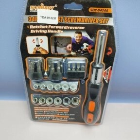 Отвертка с набором сменных бит Screwdriver Set / Битодержатель / 34 сменных насадок от компании bel-ok - магазин товаров для дома - фото 1