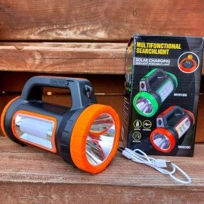 Переносной светодиодный фонарь Multifunctional searchlight MH-818А 3W15W (зарядка USB и солнечные батареи, 5 режимов от компании bel-ok - магазин товаров для дома - фото 1