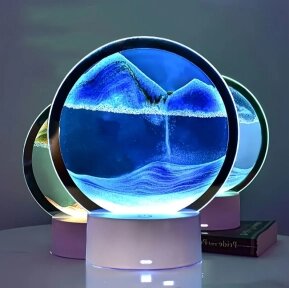 УЦЕНКА Лампа- ночник Зыбучий песок с 3D эффектом Desk Lamp (RGB -подсветка, 7 цветов) / Песочная картина - лампа