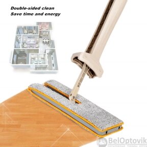 Самоотжимающаяся швабра лентяйка Self-Wringing Flat Mop