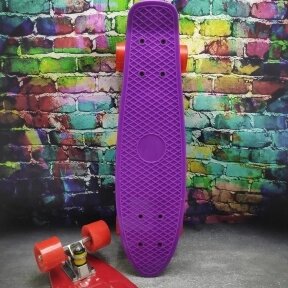 Распродажа Скейтборд Пенни Борд (Penny Board) однотонный, матовые колеса 2 дюйма (цвет микс), до 60 кг. Фиолетовый